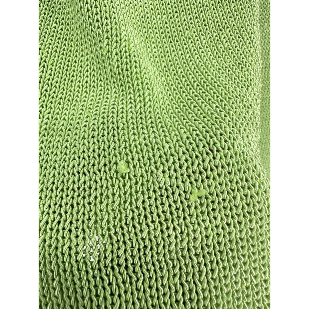J McLaughlin Lime Green Knit Sweater XL V Neck Coastal Grandmacore Preppy Resort - Picture 8 of 14